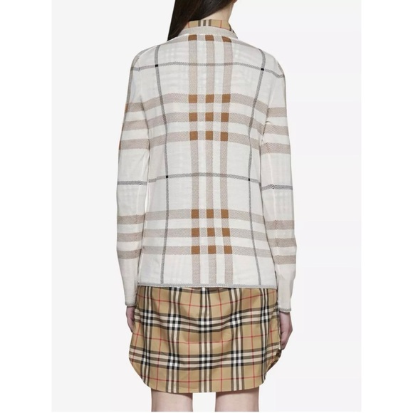 Burberry Ramana Check Wool-Silk Blend Cardigan Sweater, size XS - Picture 14 of 15